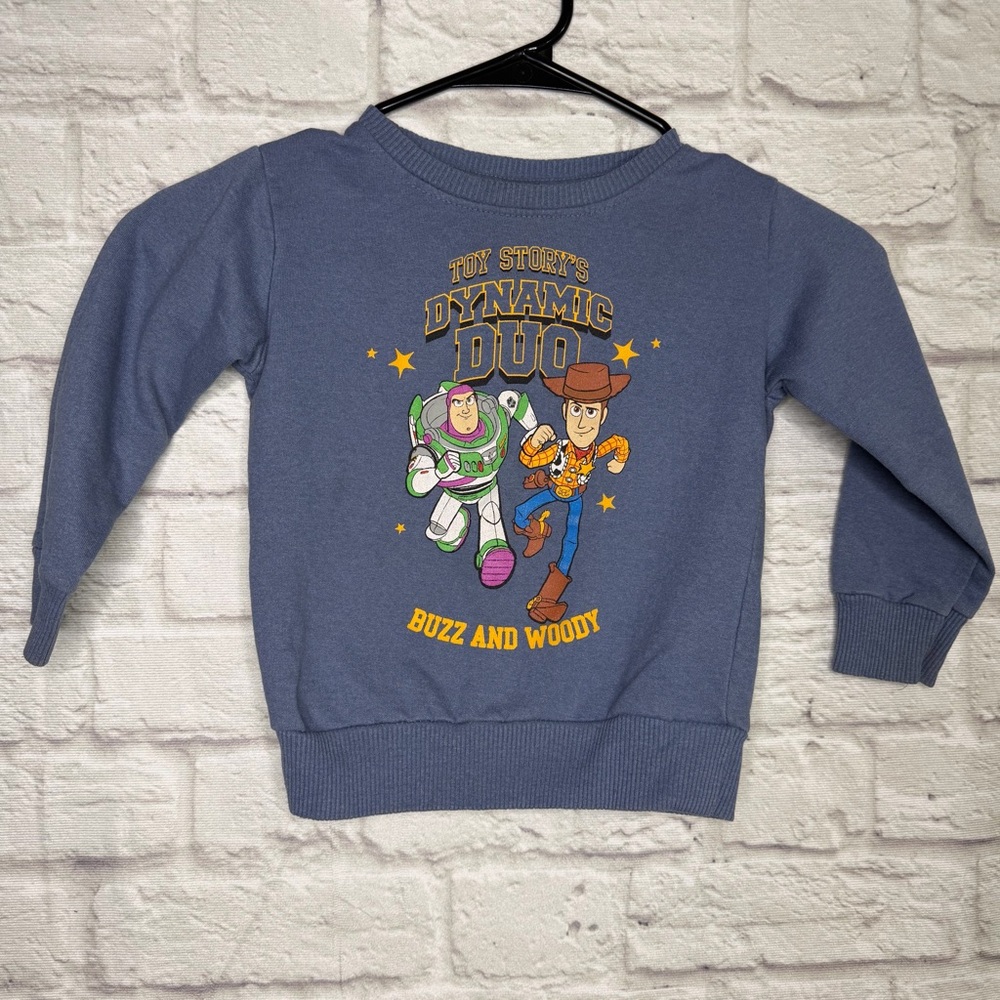 2000s Rare Disney 'Dynamic Duo' Buzz and Woody Kids Sweatshirt -Toddler Size 5